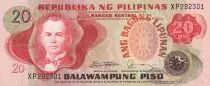 Philippinen 20 Piso - M.L. Quezon - Malakanyang Palace - 1978 - Serial XP