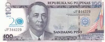 Philippines 100 Piso - Manuel A. Roxas - 2013 - S�rie JF
