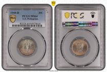 Philippines 20 Centavos, Woman and anvil - 1944 D - PCGS MS64