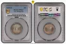 Philippines 20 Centavos, Woman and anvil - 1944 D - PCGS MS65