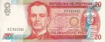 Philippines 20 Piso - M.L. Quezon - Palace - ND (1998-1999) - Serial XZ - P.182c