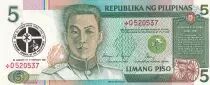 Philippines 5 Piso - Emilio Aguinaldo - 1991 - * Replacement - P.168dr