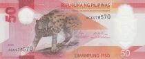 Philippines 50 Piso - Léopard - Poissons - Polymère - 2025 - Série AG