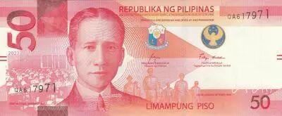 Philippines 50 Pisos - Pr�s. Sergio Osme�a - Poissons - 2023 - S�rie QA