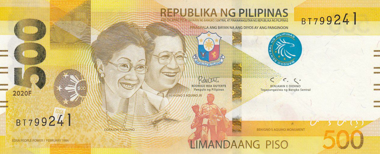 Banknote Philippines 500 Piso Corazon and Begnino Aquino - 2020 - UNC -  P.210