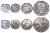 Philippines Series of 4 coins - 1 sentimo to 1 piso - 1975