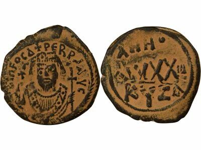 Phocas - Follis, Class II - Year 3 (604 / 605) Cyzicus