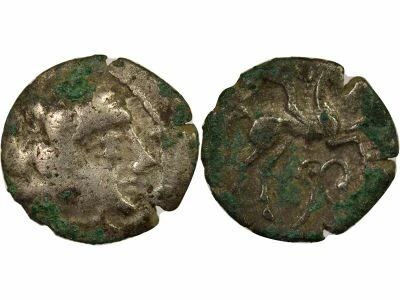 Pictones - Silver Drachm, with winged Horseman - 120 / 80 BC