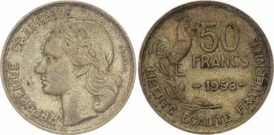 Pi�ce 50 francs 1958