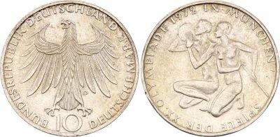 Pi�ce Alemania (Rep�blica Federal) 10 deutsche mark Plata 1972 D Munich