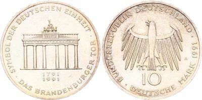 Pi�ce Alemania (Rep�blica Federal) 10 deutsche mark Plata 1991 A Berlin