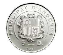 Pi&egrave;ce Andorra 5 diners Argento 2011