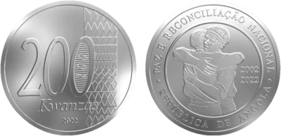 Pi�ce Angola 200 kwanzas Nickel 2022