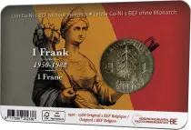 Pi&egrave;ce B&eacute;lgica 1 franc Cobre-N&iacute;quel 1950-1988
