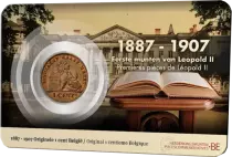 Pi&egrave;ce Belgio 1 centime Rame 1887-1907