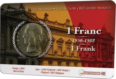 Pi�ce Belgio 1 franc Rame-Nickel 1950-1988
