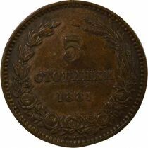 Pi&egrave;ce Bulgaria 5 stotinki Bronce   Alexandre I de Battenberg 1881 Birmingham