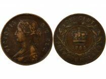 Pi&egrave;ce Canad&aacute; 1 cent Bronce Victoria, Reine 1865 Londres