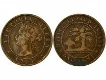 Pi&egrave;ce Canad&aacute; 1 cent Bronce Victoria, Reine 1871 H Heaton