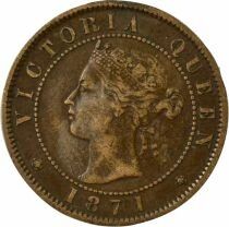 Pi&egrave;ce Canad&aacute; 1 cent Bronce Victoria, Reine 1871 H Heaton