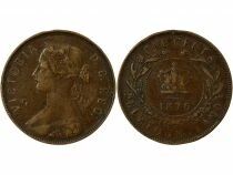 Pi&egrave;ce Canad&aacute; 1 cent Bronce Victoria, Reine 1876 H Heaton