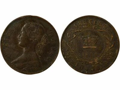 Pi�ce Canad� 1 cent Bronce Victoria, Reine 1896 Londres