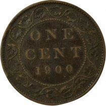 Pi&egrave;ce Canad&aacute; 1 cent Bronce Victoria, Reine 1900 H Heaton