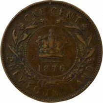 Pi&egrave;ce Canada 1 cent Bronzo Victoria, Reine 1876 H Heaton