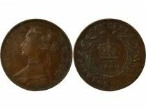 Pi&egrave;ce Canada 1 cent Bronzo Victoria, Reine 1880 Londres