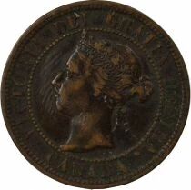 Pi&egrave;ce Canada 1 cent Bronzo Victoria, Reine 1900 H Heaton