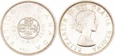 Pi�ce Canada 1 Silver Elisabeth II, Reine d\'Angleterre et du Commonwealth 1964 Ottawa