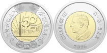 Pi&egrave;ce Canad&aacute; 2 dollars bimet&aacute;lica Charles III 2026 Ottawa