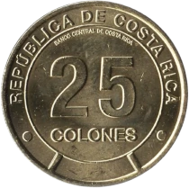 Pi&egrave;ce Costa Rica 25 colones Nickel-Messing 2023