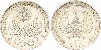 Pi�ce Deutschland (Bundesrepublik) 10 deutsche mark Silber 1972 F Stuttgart