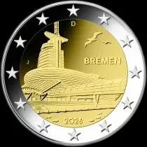 Pi&egrave;ce Deutschland 2 euros Bimetal 2026