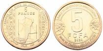 Pi&egrave;ce Estados de &Aacute;frica Central 5 francs Lat&oacute;n 2024