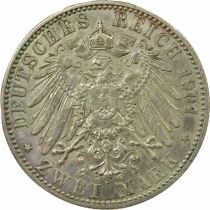 Pi&egrave;ce Etats Allemands (Prusse) 2 mark Argento Guillaume II de Prusse 1904 A Berlin