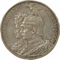 Pi&egrave;ce Etats Allemands (Prusse) 2 mark Plata Guillaume II de Prusse 1901 A Berlin