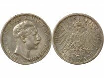 Pi&egrave;ce Etats Allemands (Prusse) 2 mark Silber Guillaume II de Prusse 1904 A Berlin