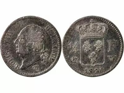 Pi�ce France 01-avr franc Silver Louis XVIII 1823 W Lille