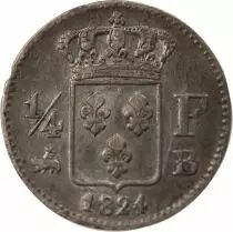 Pièce France 01-avr franc Silver Louis XVIII 1824 B Rouen