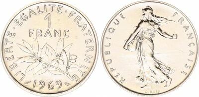 Pi�ce France 1 franc Nickel 1969 A Paris