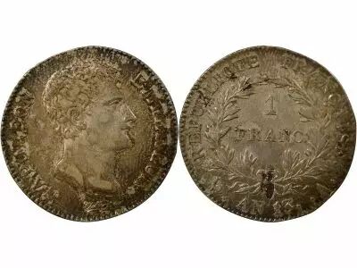 Pi�ce France 1 franc Silver Napol�on Ier, Empereur de France, Roi d\'Italie AN 13 A Paris