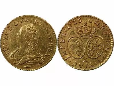 Pi�ce France 1 louis d\'or Gold Louis XV 1726 X Amiens