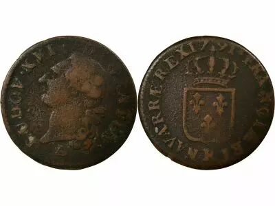 Pi�ce France 1 sol Copper Louis XVI 1791 R Orl�ans