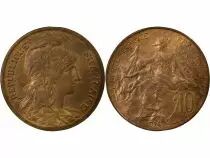 Pi&egrave;ce France 10 centimes Bronze 1916 AI Madrid