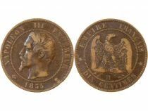 Pi&egrave;ce France 10 centimes Bronze Napol&eacute;on III 1855 MA Marseille