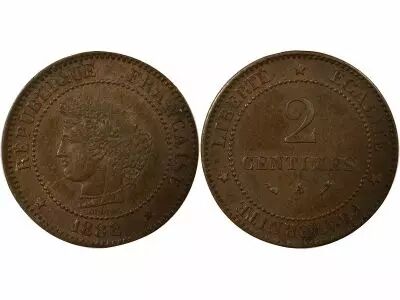 Pi�ce France 2 centimes Bronze 1888 A Paris