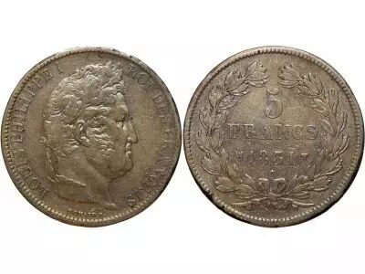 Pi�ce France 5 francs Silver Louis-Philippe Ier 1831 MA Marseille