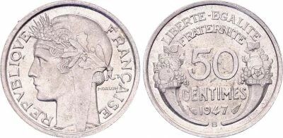 Pi�ce France 50 centimes Aluminium 1947 B Beaumont - Le Roger